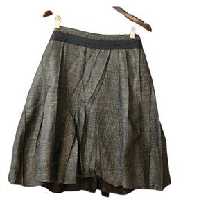 Cotélac Bronze Gold Shimmer Textured Metallic Pleated Skirt